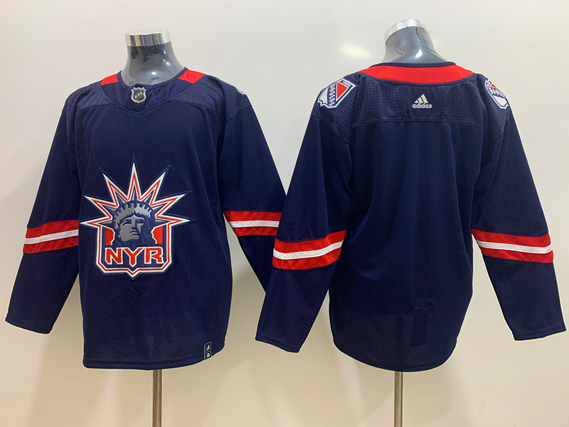 Men's New York Rangers Navy Blank Jersey